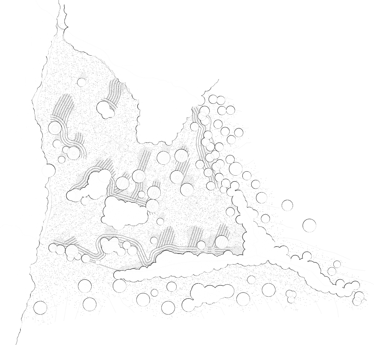 shaded zones are mown